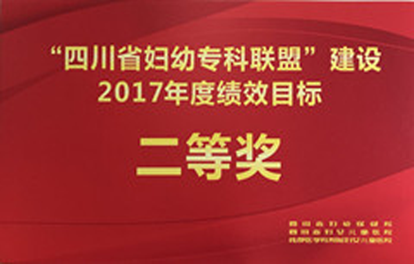 四川省妇幼专科联盟建设2017年度二等奖